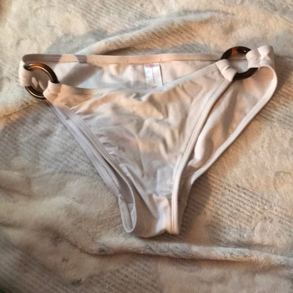 Bathen suit bottoms, with no top.
